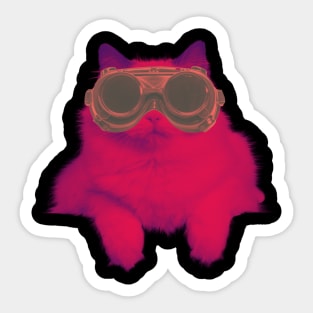 Cyberpunk Cat With Glasses Sticker